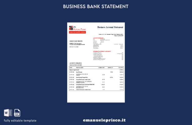 estratto conto della società bancaria aziendale di fondi comuni di investimento