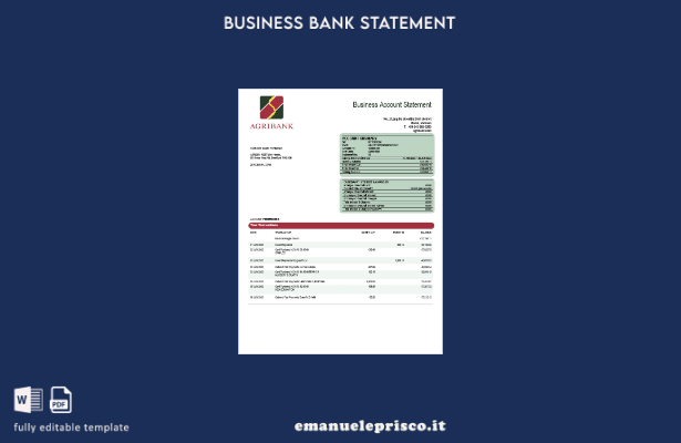 modello Word e PDF di dichiarazione aziendale Agribank in stile verificato