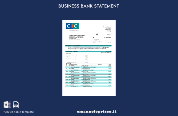 modello Word e PDF di dichiarazione aziendale CIC Bank stile verificato