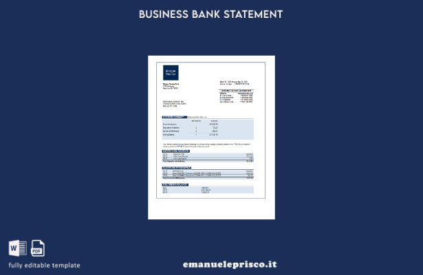 modello di estratto conto Word e PDF dell'organizzazione Morgan Stanley Bank in
