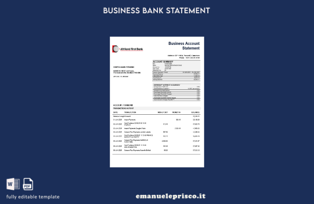 stile verificato Afriland Prima organizzazione che controlla l'estratto conto Mo