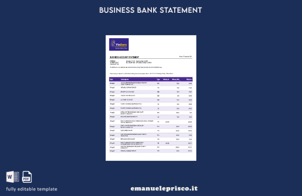 stile verificato Dichiarazione aziendale della Finbank burundese Modello in form