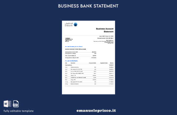 stile verificato Dichiarazione della società commerciale Qatar Ahlibank Modello
