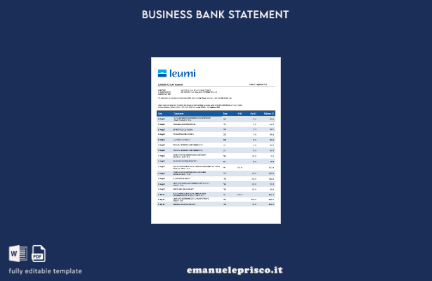 stile verificato Modello Word e PDF estratto conto Banca Leumi