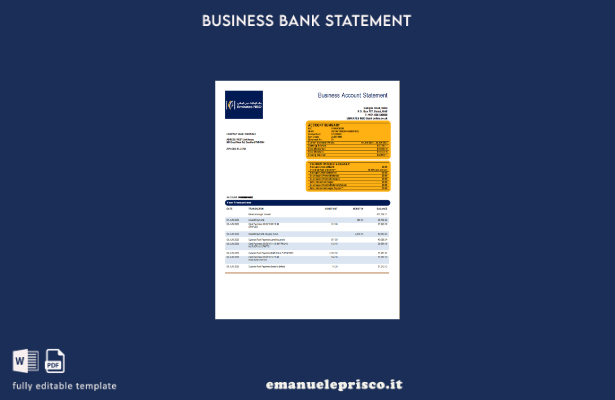 stile verificato Modello di dichiarazione dell'organizzazione della banca Emirat