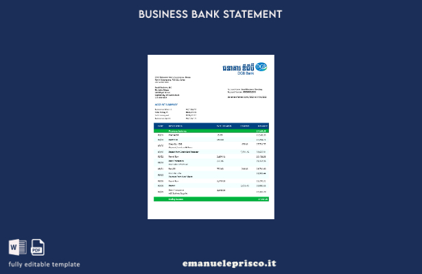 stile verificato Modello di estratto conto bancario aziendale DGB Financial Grou