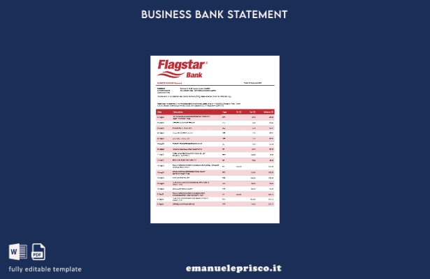 stile verificato Modello di estratto conto dell'organizzazione Flagstar Bank in