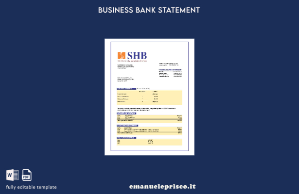 stile verificato Modello di estratto conto dell'organizzazione Saigon Hanoi Bank