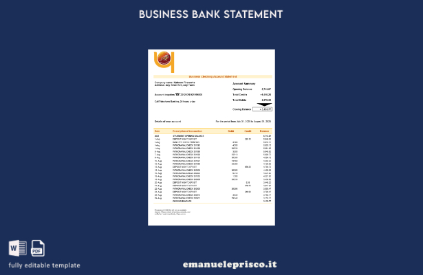 stile verificato Modello di estratto conto della società bancaria Druk PNB Model