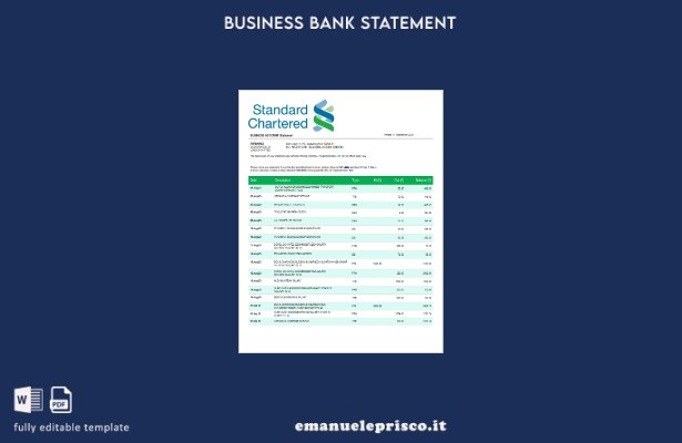 stile verificato Modello di estratto conto standard di società bancaria autorizz