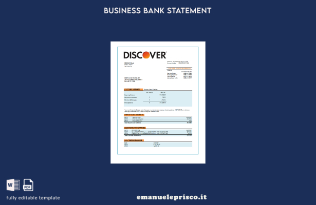 stile verificato Scopri il modello di modello Word e PDF di estratto conto banca