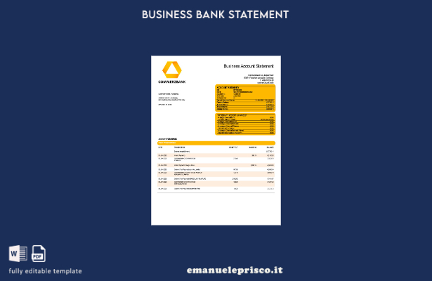 stile verificato Società Commerzbank verifica estratto conto Modello Word e PDF