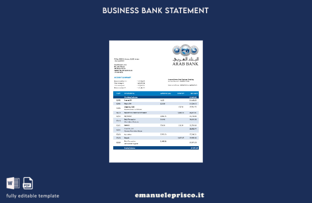 stile verificato della società Oman Arab Bank che controlla l'estratto conto Mod
