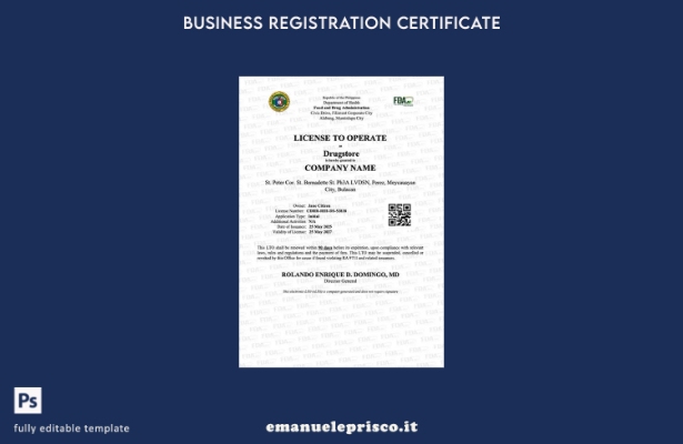 Licenza filippina in stile verificato per utilizzare modelli Word e PDF