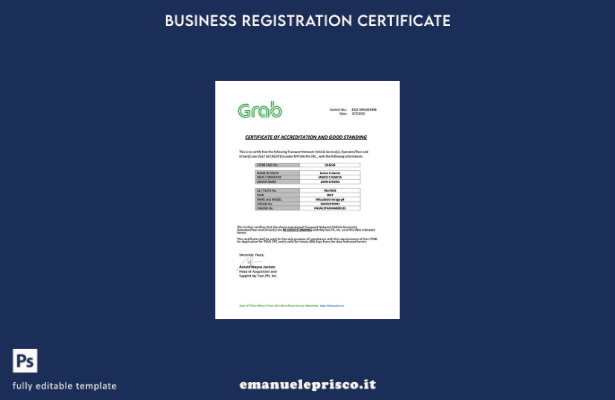 certificato di accreditamento e modello Word e PDF di buona reputazione delle Fi