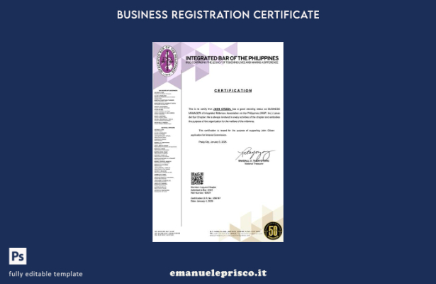 certificato di buona reputazione Filippine stile verificato Modello Word e PDF 3