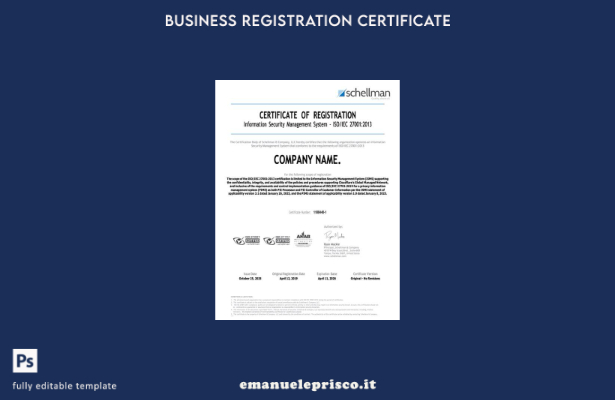 certificato di registrazione USA Florida stile verificato Modello Word e PDF, mo