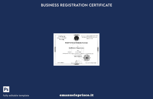 modello di certificato di registrazione del Bhutan in stile verificato