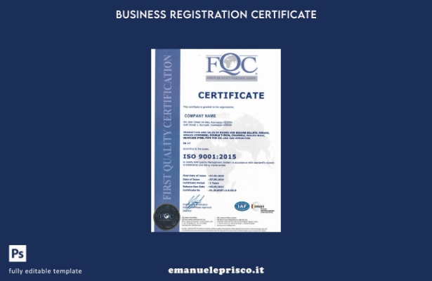 modello di certificato di registrazione dell'Azerbaigian in stile verificato