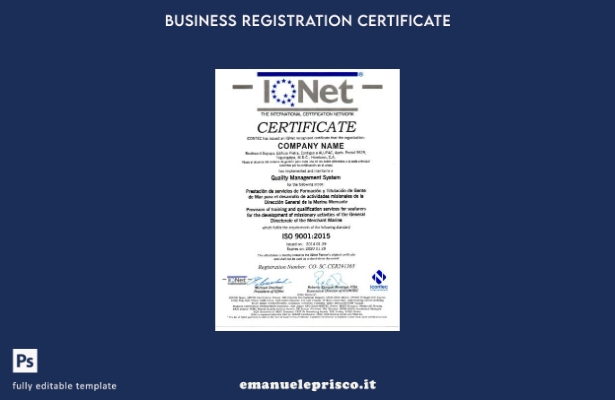 modello di certificato di registrazione dell'Honduras in stile verificato