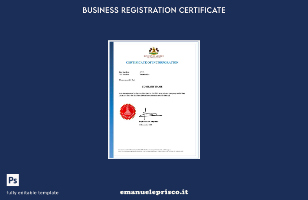 stile verificato Certificato di incorporazione del Lesotho Modello Word e PDF