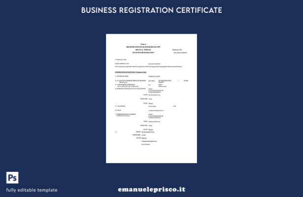 stile verificato Certificato di registrazione aziendale della Malesia Modello Wo
