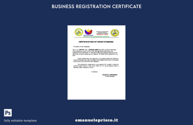 stile verificato Certificazione Filippine di buona reputazione Modello Word e PD