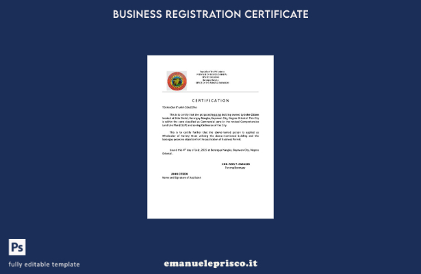 stile verificato Certificazione di esistenza delle Filippine Modello Word e PDF