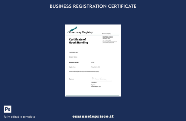 stile verificato Guernsey certificato di buona reputazione Modello Word e PDF