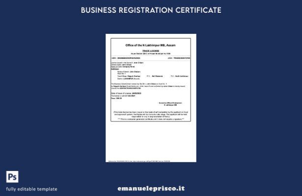 stile verificato India Lakhimpur licenza commerciale Modello Word e PDF