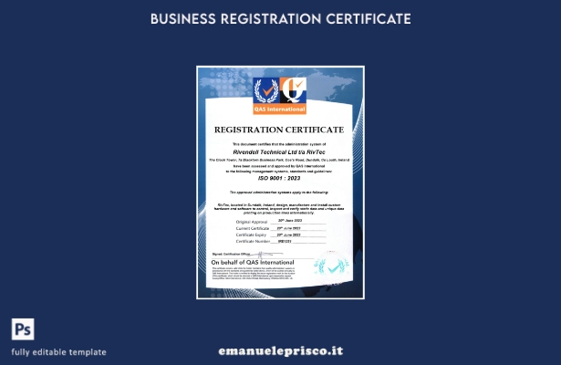 stile verificato Irlanda Gran Burrone Certificato tecnico di registrazione Model