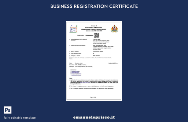 stile verificato Licenza commerciale India Karnataka Modello Word e PDF