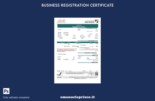 stile verificato Licenza professionale degli Emirati Arabi Uniti Dubai dell'azie