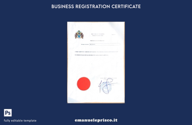 stile verificato Modello di certificato di incorporazione del Gambia