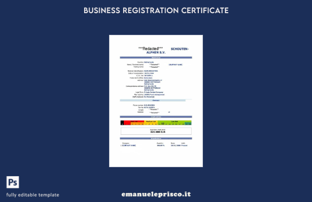 stile verificato Modello di certificato di registrazione olandese