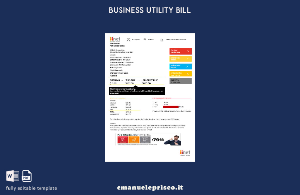 modello di bolletta delle utenze Australia iiNet in stile verificato
