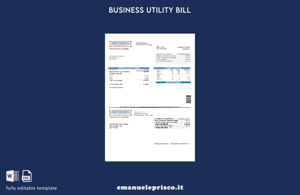 modello di bolletta delle utenze aziendali USA Missouri Independence Utilities i