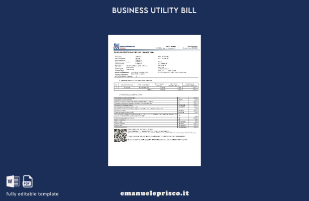 modello di bolletta di utilità aziendale di elettricità verificato stile Serbia