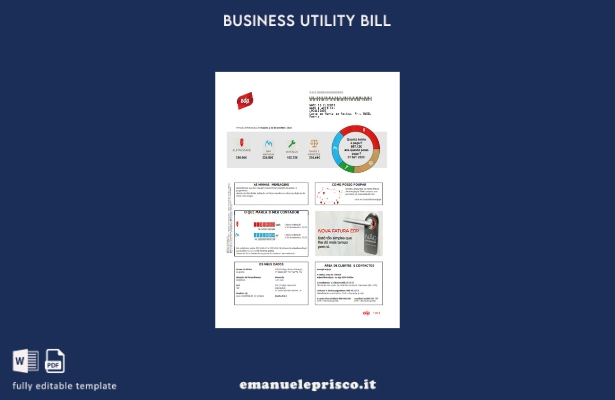 modello di fattura aziendale di servizi di pubblica utilità EDP Portogallo stile
