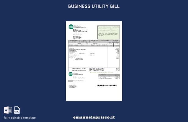 modello di fattura di utilità aziendale USA Arkansas C & L Electric Cooperative