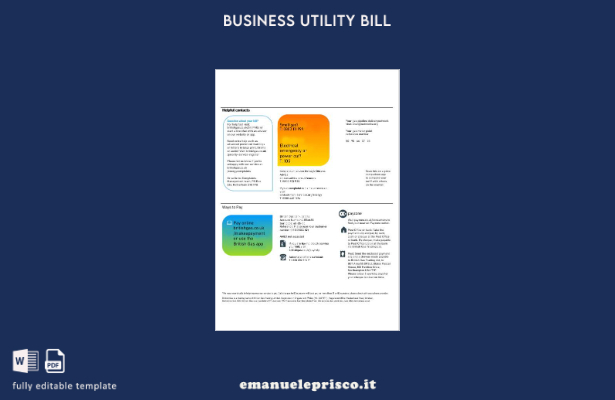stile verificato Bolletta aziendale del Regno Unito British Gas, modello Word e