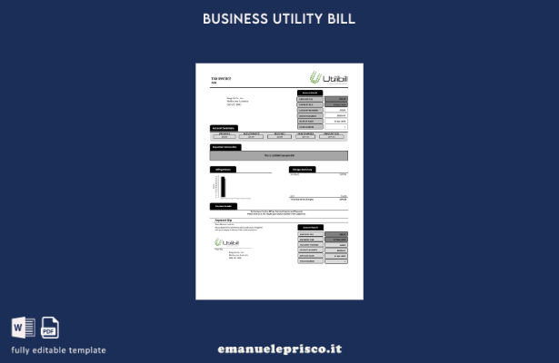 stile verificato Modello di bolletta delle utenze aziendali Australia Utilibill