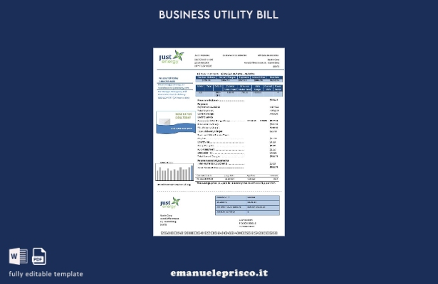 stile verificato Modello di bolletta delle utenze aziendali Germania Just Energy