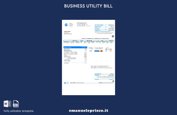 stile verificato Modello di bolletta delle utenze aziendali Norvegia Clean Energ