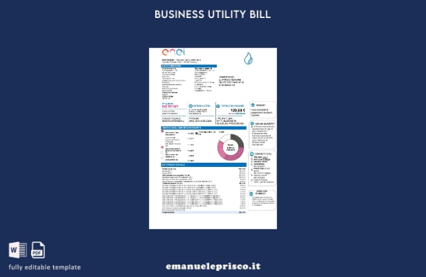 stile verificato Modello di bolletta delle utenze aziendali di Enel Energia in I