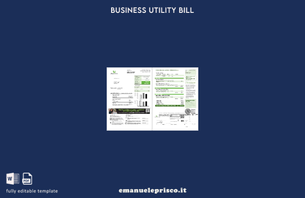 stile verificato Modello di pagine di bollette aziendali Australia Urban Utiliti