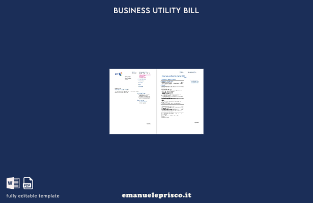 stile verificato Modello di pagine di bollette aziendali del Regno Unito BT
