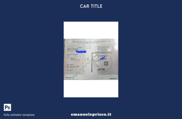 modello di certificato di immatricolazione del veicolo del Botswana in stile ver