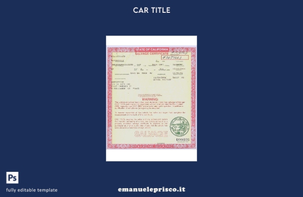 modello di certificato di salvataggio USA California in stile verificato