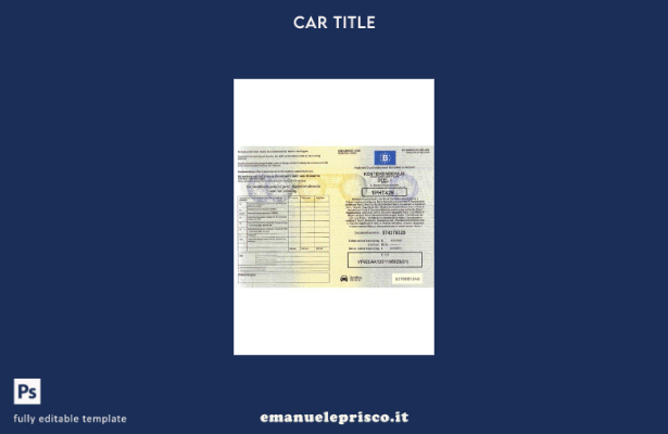 modello di versione del certificato di immatricolazione del veicolo belga in sti